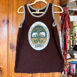 Chang Beer Thailand Tank Top Brown Size L
